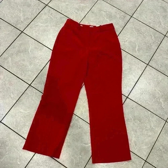 Elle Midrise Wide Leg Red Trousers Size 6 NWT - Picture 1 of 6